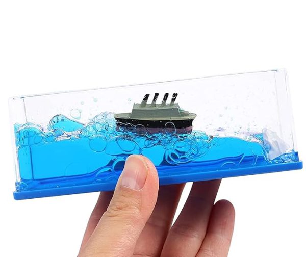 Titanic Cruise Iceberg Fluid Liquid Wave Toys | Moving Titanic Liquid Wave Cruise Ship,nautical Car Dashboard | Living Room | Office |