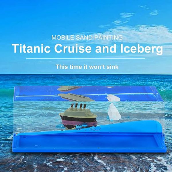 Titanic Cruise Iceberg Fluid Liquid Wave Toys | Moving Titanic Liquid Wave Cruise Ship,nautical Car Dashboard | Living Room | Office |